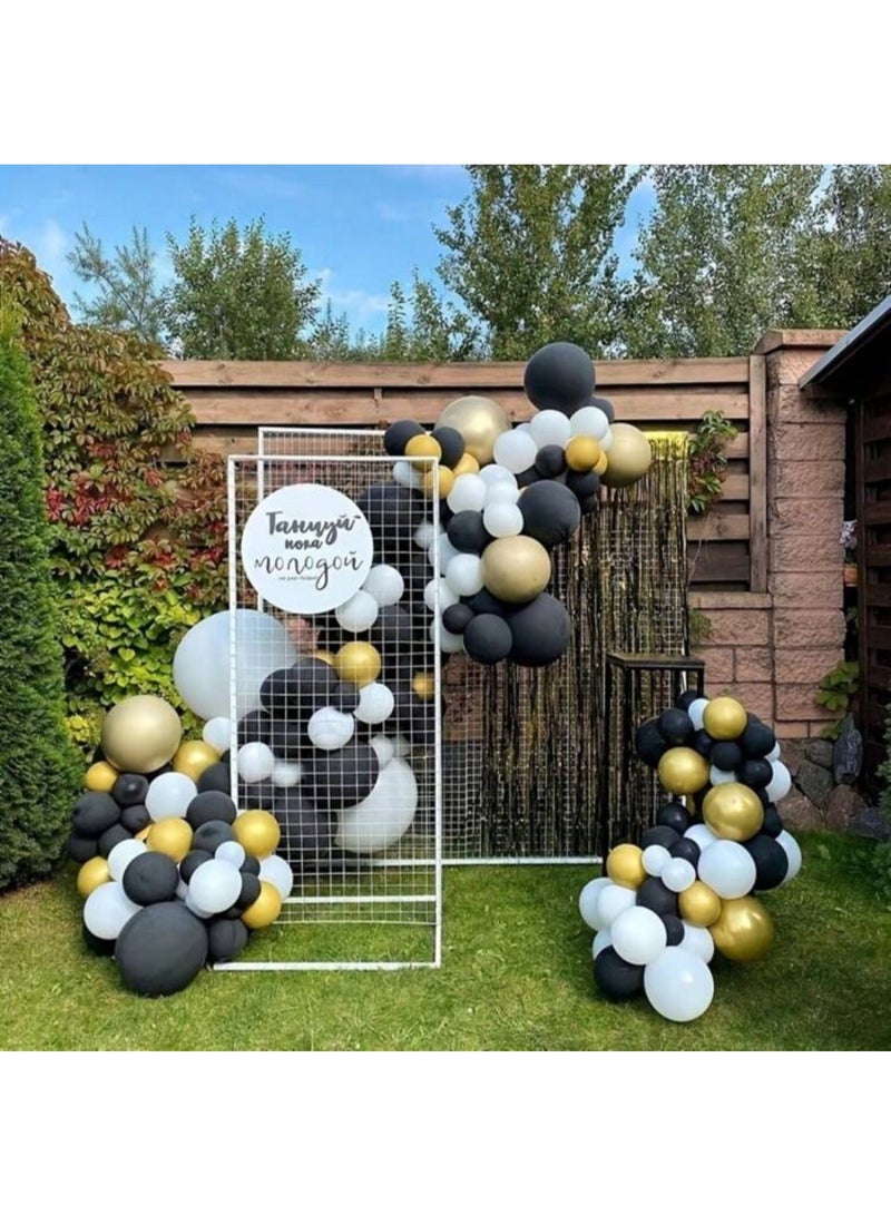Black, Gold & White Balloon Set with Confetti Balloons – 51 Pieces for Party & Event Decoration - Image 3